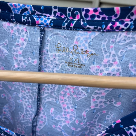 Lilly Pulitzer Navy and Pink Sea Life Dress nwot XXL leopards t shirt dress - Picture 5 of 7